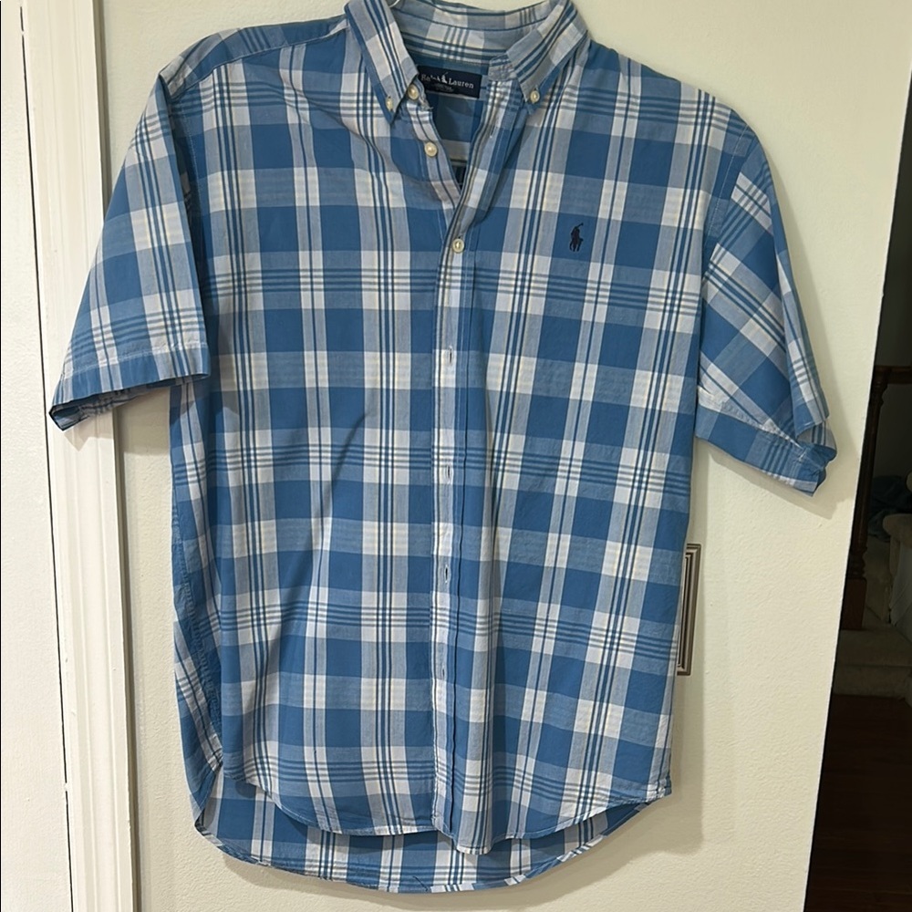 Polo by Ralph Lauren Blue and White Casual Button Down Shirt size  XL Juniors
